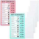 2 Stück Checkliste Tafel, Täglich Zeitplan To Do Listen Plastik Aufgaben Tabelle Kinder Memo Checkliste mit Schieberegler mit 6 Stück Kartons für Wohnmobil Büro Kindergarten