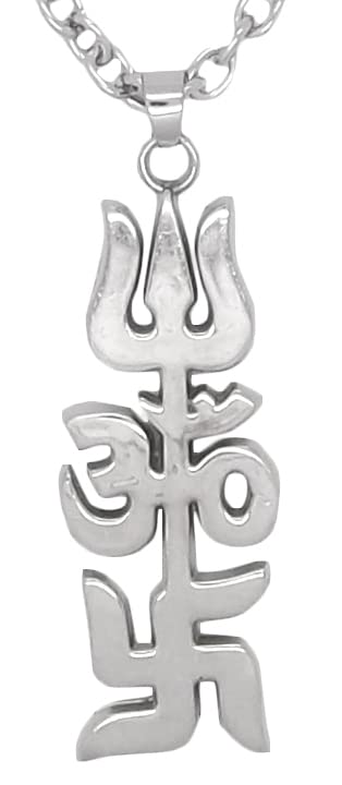 Trishul Rhodium Plated Men's Pendant Chain (6930-03_V)-image-25