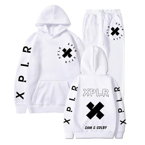 JISIW JDKP XPLR merch Sam and Colby Hoodie,Sweatshirts Pullover Casual Clothes Fashion Novelty Hooded M