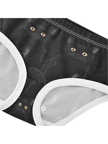 ZZKKO Black Cats and Yellow Eyes Girls Underwear Toddler Panties for Girls Comfort Brief Size 2-8T4