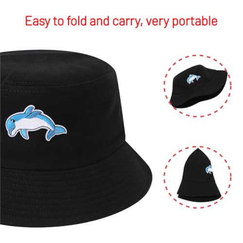 Image of Cotton Bucket Hat for Women Men Summer Travel Sun Beach Bucket Cap, Unisex Outdoor Fisherman Hat