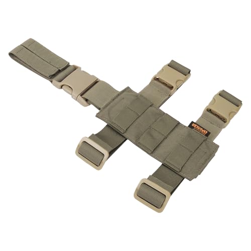 EXCELLENT ELITE SPANKER Tactical Drop Leg Holster Plataforma de Pierna de caída Ajustable Módulo Molle Bolsa Universal para Pierna Izquierda/Derecha(Verde Humo)