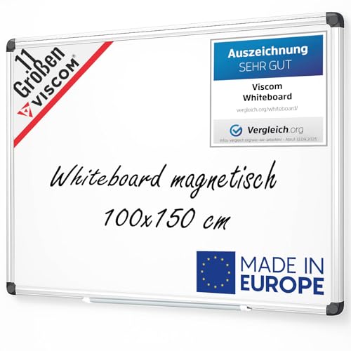 VISCOM Whiteboard magnetisch - 100 x 150 cm - Magnettafel in 11 Größen - Magnetwand, kratzfest & beschreibbar - mit Aluminium-Rahmen - für Hoch- und Querformat VISCOM Whiteboard magnetisch - 100 x 150 cm - Magnettafel in 11 Größen - Magnetwand, kratzfest & beschreibbar - mit Aluminium-Rahmen - für Hoch- und Querformat