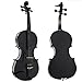 Cecilio 4/4 Full Size Acoustic & Electric Violin for Beginners & Professionals, Hand-Carved Solid Spruce Top, Ebony Fine Tuners, Full Set with Case, Bow, Rosin & AUX Cable (Metallic Black)