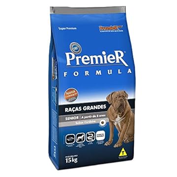 Premier Pet Ração Fórmula Senior para Cães Adultos de Raças Grandes, Sabor Cordeiro, 15kg