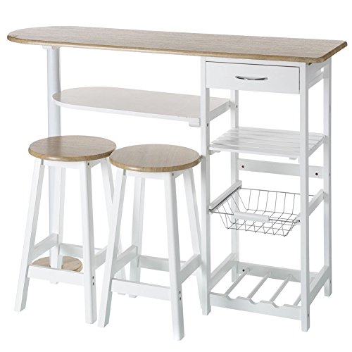 Lola Derek - Mesa de cocina bar moderna de madera blanca Basic Cover