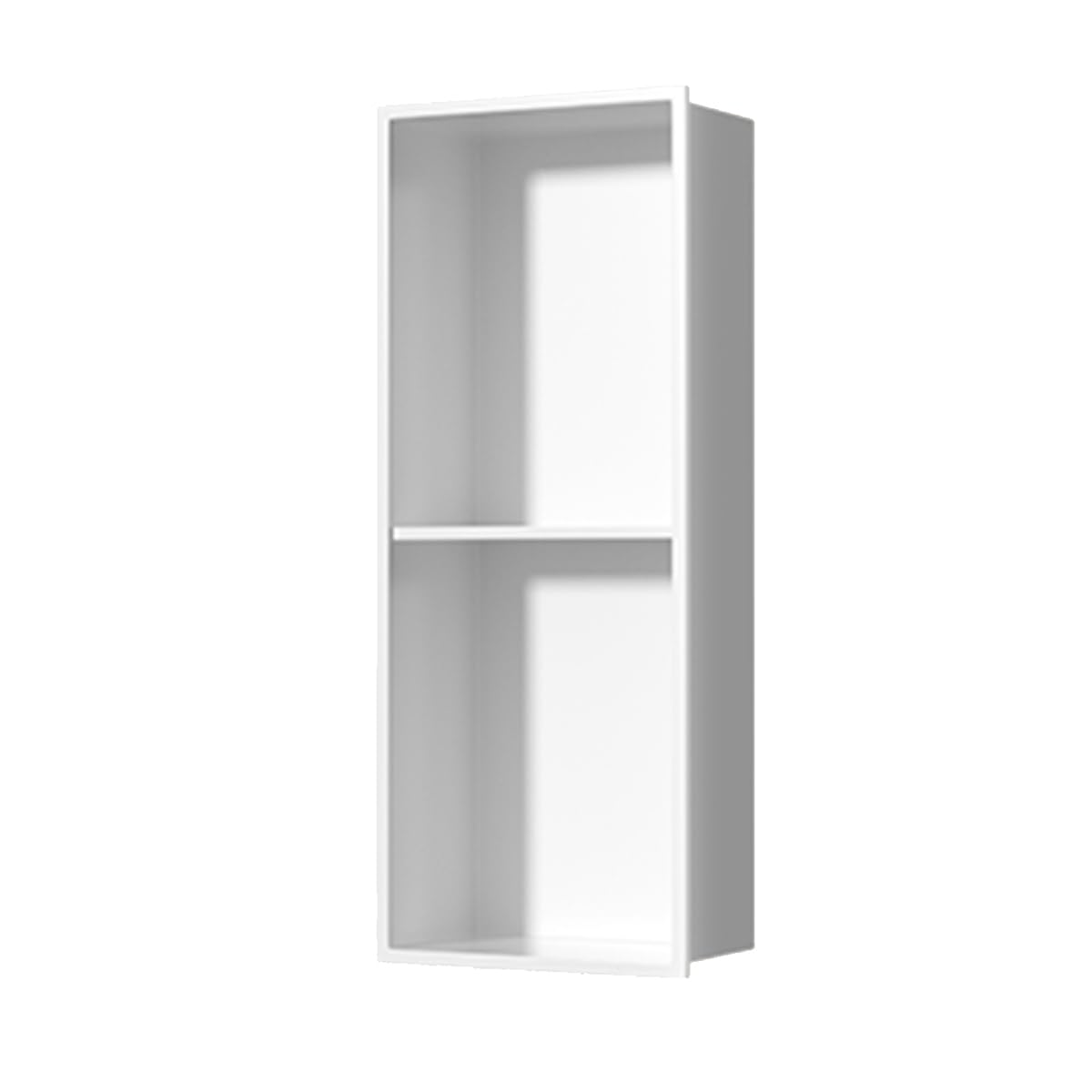 Porte-savon étagère murale encastrée douche acier inoxydable blanc 2 niveaux