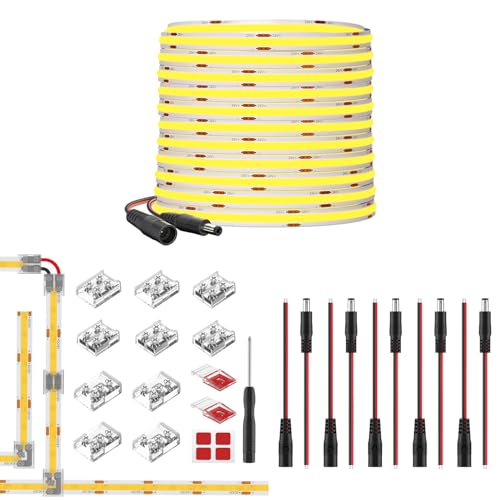 Tira LED Flexible COB 32.8ft 24V 3000K CRI90+ Kit Conectores miniatura 1