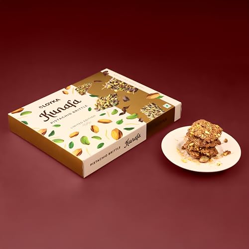 Image of Loyka Kunafa Pistachio Brittles (7 pcs) & Almond Brittle Gold (1 pc) - Premium brittle with Caramel, Pistachio & Kunafa Crunch