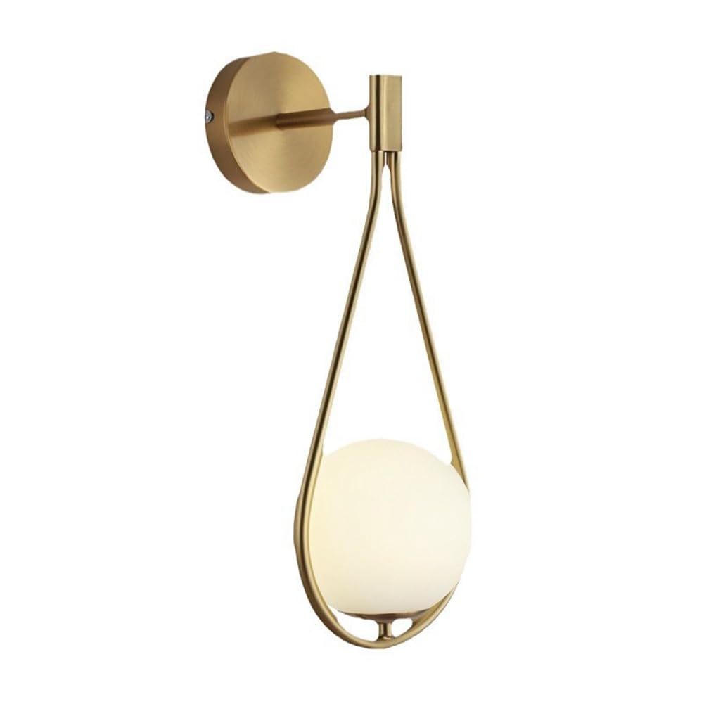 FZQSXAZU Minimalist Wall Lamp with Glass Ball Modern LED Sconce for Bedroom Living Room Bathroom & Hallway Lighting Stylish Interior Decor Fixture.