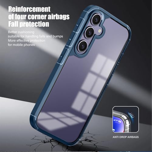 Image of KARWANBack Cover |Shockproof Bumper Case | Full Camera Protection | Raised Edges | Super Soft Side TPU | Bumper Case for Samsung Galaxy S24 -Blue