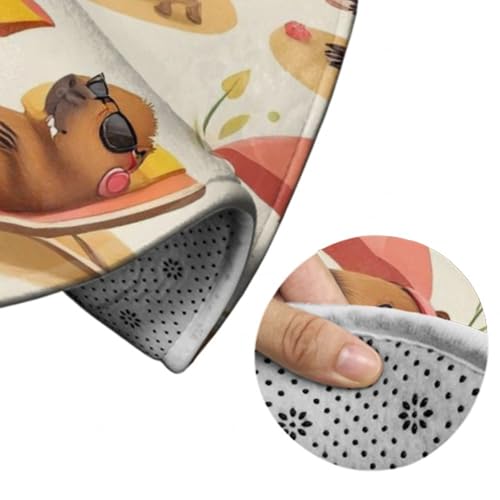 Tapete redondo de felpa suave lavable, 36 pulgadas miniatura 6