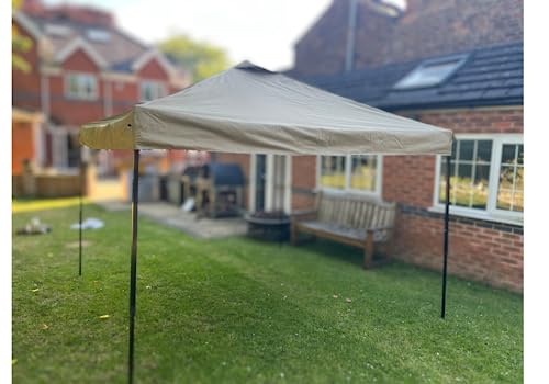 Pop Up Gazebo 3Mx3M, Pop Up Tent, Fully Waterproof, All Weather Gazebo ideal for Outdoor Party Camping (Khaki) - Image 2