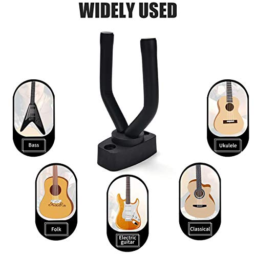 Guitar Wall Hangers, 6 Pack Wall Mount Guitar Holders, Bass Acoustic Electric Guitar Display Stands Wall Hooks for String Instruments Mandolins Banjos Ukuleles, Guitar Accessories, Easy to Install - Thumbnail 3