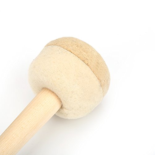 Vgeby1 Drum Mallet, Durability Hard Bass Drum Mallet Stick With Wool Soft Felt Large Head Wooden Handle Mallet Percussion Marching Band Accessory #TOP7
