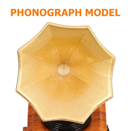 Modèle phonographe unique en résine pour décor de mini maison - 4