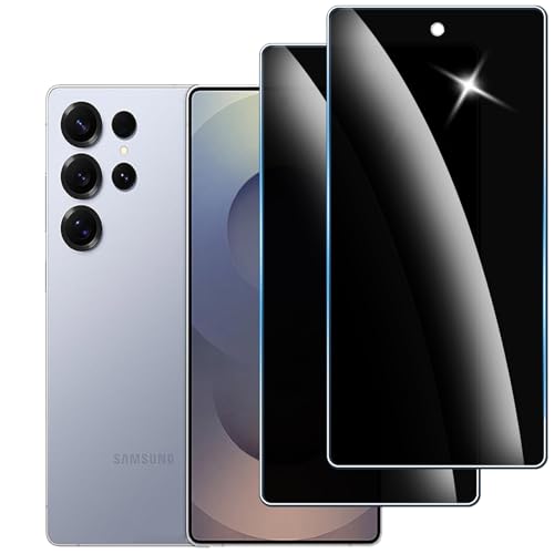 iccdpi [2 Pack] Privacy Screen Protector for Samsung Galaxy S25 Ultra Anti-Spy 9H Tempered Glass Full Coverage Scratch Resistant Bubble Free Case Friendly