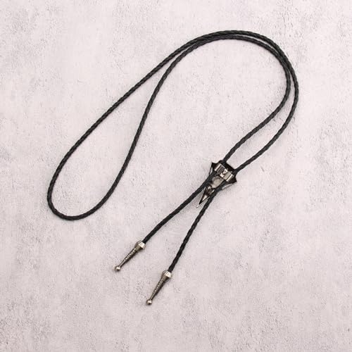 Image of Jeilwiy Bolo Tie for Men Western Cowboy Tie Necklace Gold Bolo Tie Leather Necktie Halloween Tie Accessories for Women