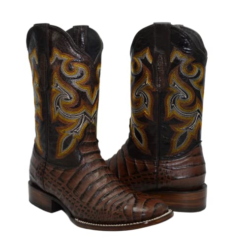 Joe Boots JB704 Caiman Print Leather Men's Western Boots: Square Toe Cowboy Boots & Rodeo Boots2