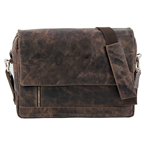 Roberto Romano handgefertigte Schultertasche CATANIA aus Echtem Leder in braun 48212 | Businesstasche, Umhängetasche, Aktentasche | Modernes Design für Business und Freizeit Cover