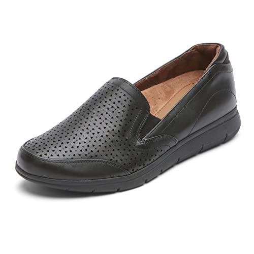 Cobb Hill Mocassins plats Lidia Slip-on pour femme, cuir noir, 37.5 EU
