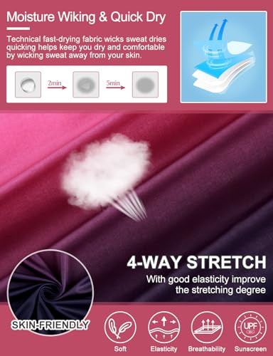 Image of Cucuchy Style Womens Golf Shirt 3 /4 Sleeve Quarter Zip Workout Tennis Tops Quick Dry UPF 50+ Shirts