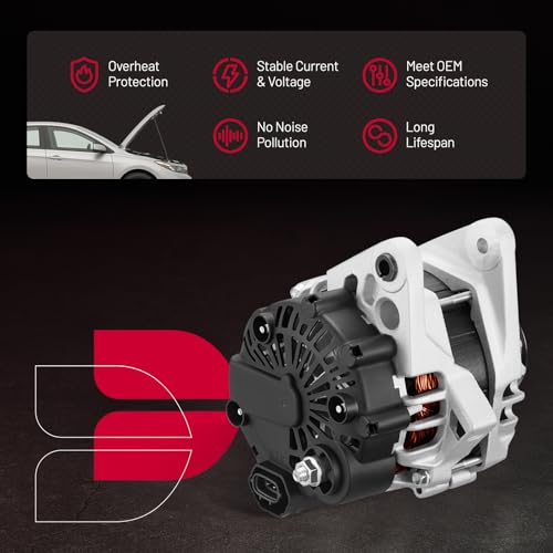 Image of BDFHYK Alternator Compatible with Hyundai Elantra 2007-2012 2.0L L4,Compatible with Kia Soul 2010-2011 2.0L L4,Compatible with Kia Spectra /Spectra5 2007-2009 2.0L L4 Replace 11311N,211311,2655635