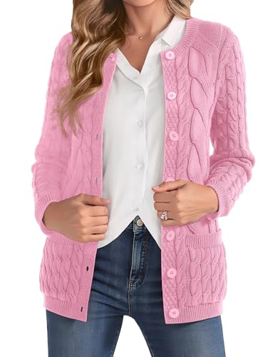 VIISHOW Womens Open Front Cardigan Sweater Long Sleeve Button up