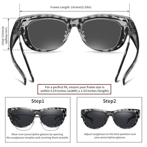 Image of HAOLOTA Fit Over Glasses Sunglasses for Women Polarized