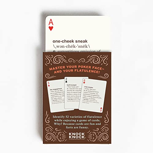 Knock Knock 52 Farts Playing Cards Deck, Adult-Humor Playing Cards Deck (AKA Not Kiddo Friendly!)