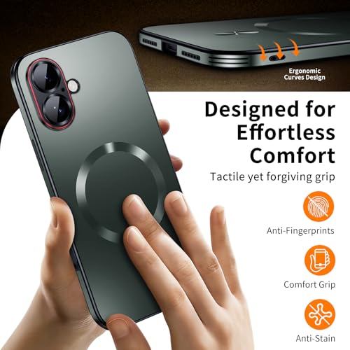 Image of for iPhone 17 Case,Slim Design Compatible with MagSafe,Strong Magnetic Shockproof Military-Grade Protection for Screen & Camera Cover Case for 17,Green