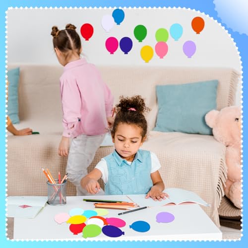 Image of Kisston 360 Pcs Balloon Cutouts Paper 3.9 Inch Assorted Color Die Cuts for DIY Craft Projects School Classroom Bulletin Board Decor