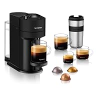 Nespresso Krups Vertuo Next XN910N Kaffeekapselmaschine, Krups Espressomaschine, verschiedene Größen, 5 Tassen, Centrifusion-Technologie, 30s, WLAN, Bluetooth, Mattschwarz – Ansicht 1