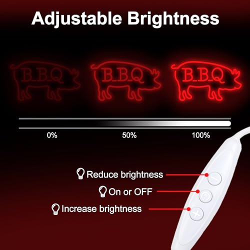 Image of BBQ Pigs Neon Sign, Cute Pig LED Light for BBQ Restaraunt Frontstore