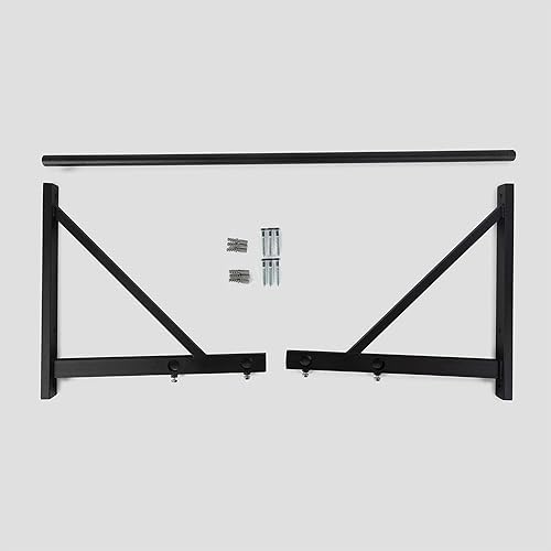 Miniatura 7 de Titan Fitness Barra de dominadas montada en la pared de 52 pulgadas de profundidad ajustable, 14 o 22 pulgadas desde la pared, clasificada 400
