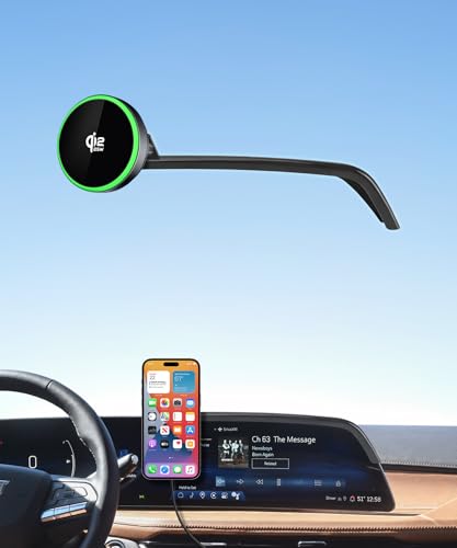 MaserWeller Qi2.2 Max 25W Fast Wireless Car Charger Phone Holder for 2023-2026 Cadillac Lyriq/2025-2026 CT5/CT5 V/Optiq/2024-2026 XT4 33-Inch Screen Phone Mount Compatible with MagSafe