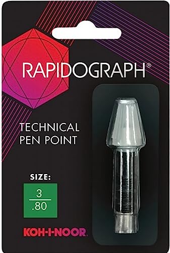 Pointe Koh-I-Noor Rapidograph 72D.3 en acier inoxydable de haute précision 80 mm