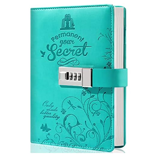 Lock Diary Leather Locking Journal Writing Notebook Vintage Lock Planner Agenda Personal Diary Blue