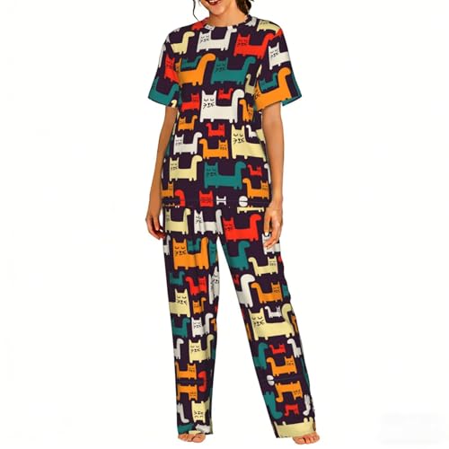 Pyjama chat femme ensemble douceur pour des nuits pleines de tendresse