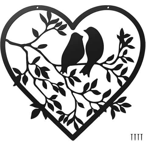HZBAKLO Metal Love Birds Wall Art Cover