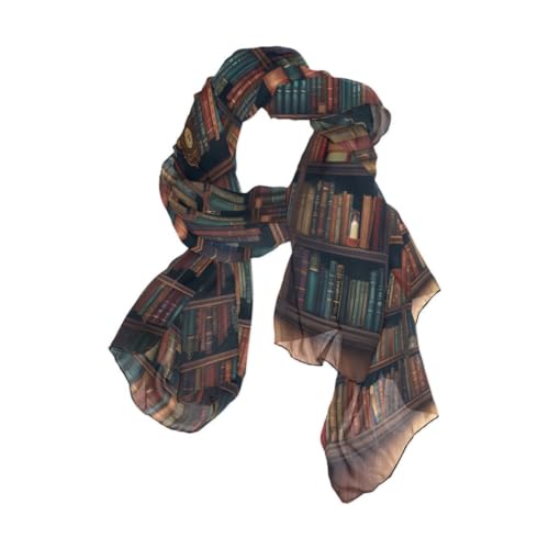 ALAZA Library Book Shelf Chiffon Silk Long Scarf Shawl Wrap