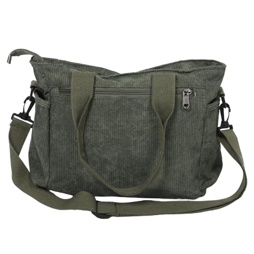 UPKOCH Bolso Tote de Mujer de Gruesa con Múltiples Bolsillos Bandolera Cruzada Hombro Gran Capacidad para Trabajo Viajes y Uso Diario Verde Militar