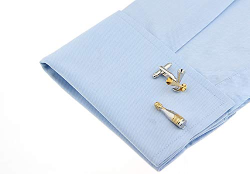 Mancuernillas para hombre KnBoB botella y copa miniatura 4