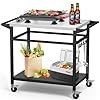 20x 32 Grill Table with Double Shelf Stainless Steel Grill Cart Multifunctional Food Prep and Pizza Oven Table for Ninja Grill Blackstone Griddle 1722