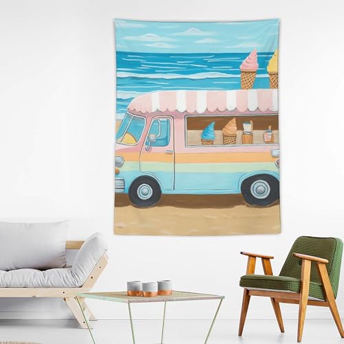 Tapisserie murale amusante grand format camion glace été