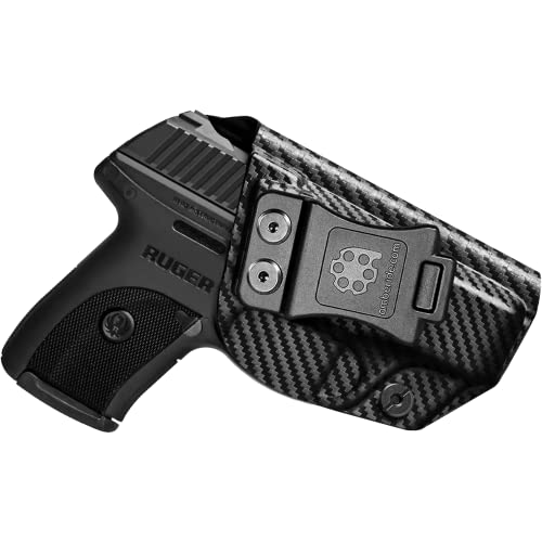 Amberide IWB Kydex Holster for Ruger LCP II LCP2 LCP MAX LCP .380 Security-9 Max-9 LC9 LC9s LC380 EC9s Select Exact Model Concealed Carry Quick Draw Full Trigger Guard Coverage.