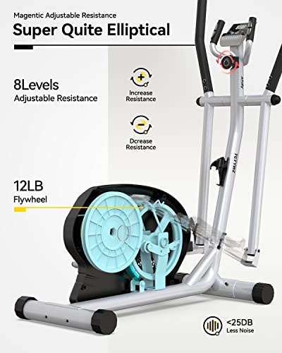 JKANGFIT Elliptical Machine - Elliptical Training Machines Elliptical Exercise Machine for Home, Quiet Driven Magnetic Elliptical with LCD Monitor, 8 Levels Resistance (Training-1)