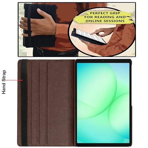 Image of TGK 360 Rotatable Smart Flip Cover for Samsung Galaxy Tab A11 8.7 Inch Case 2025 / Galaxy Tab A9 8.7 Inch 2023 (Brown)