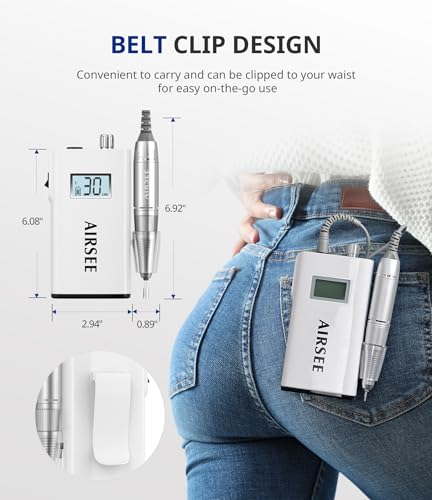 Image of Rechargeable 30000RPM Electric Nail Drill Professional Portable Manicure Pedicure E File Kit Machine to Easy Use Remove Acrylic Nails Natural Extension Gel Nails Polish Cuticle, Cordless High Speed