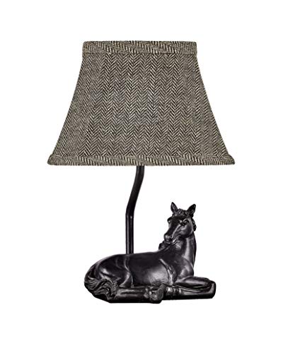 AHS Lighting L2596BK-UP1 Equestrian Accent Lamp with Shade, 12&ampquot Tall, Black
